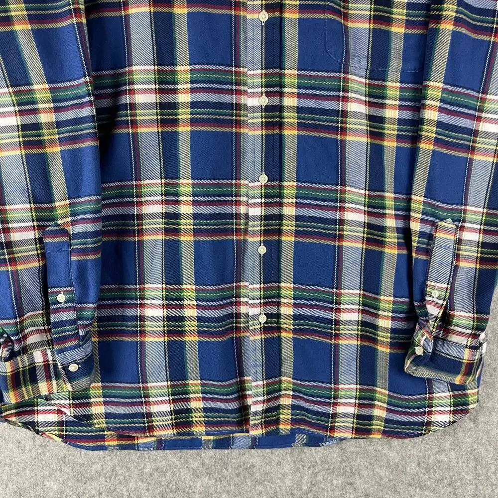 Polo Ralph Lauren Flannel Shirt Mens‎ 2XLT Plaid Button Down Performance Preppy